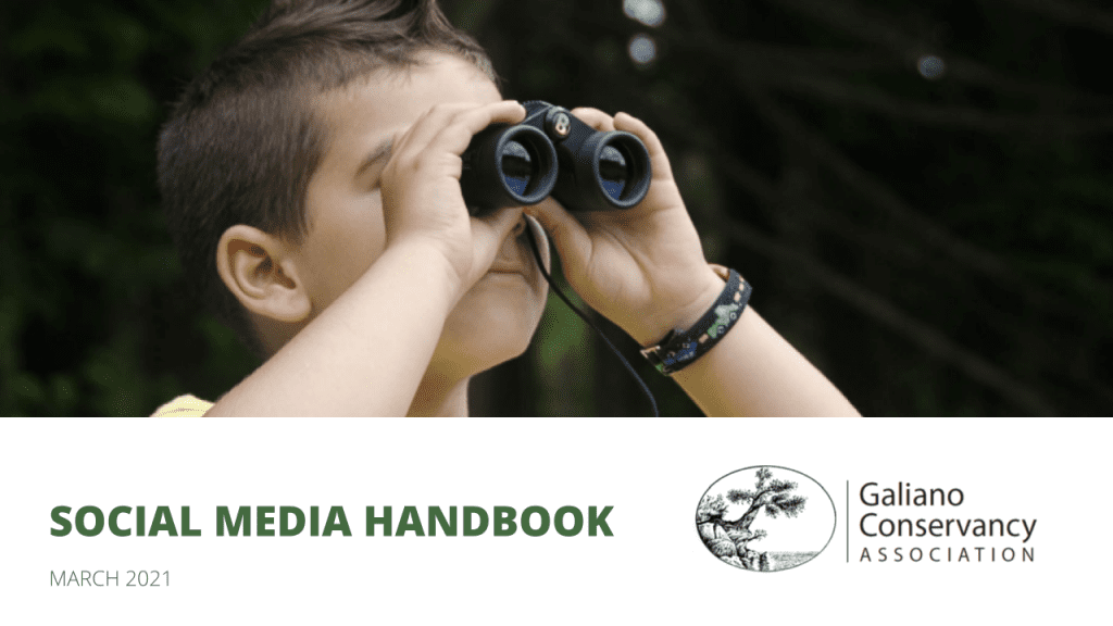 Galiano Conservancy Social Media Handbook Cover