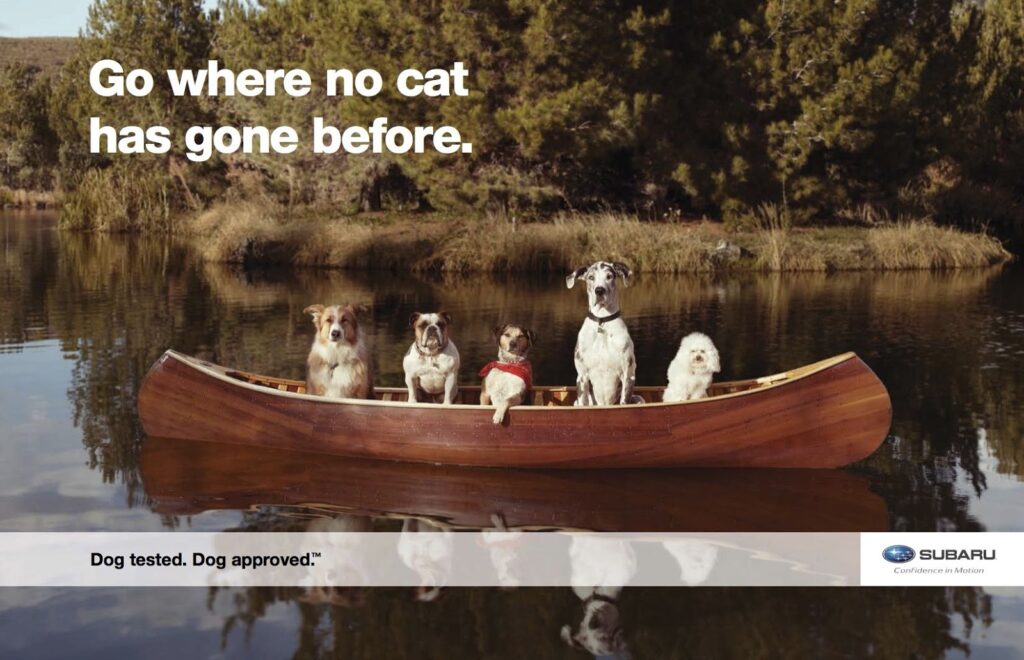 Subaru Creative Ad "Go where no cat has gone before."