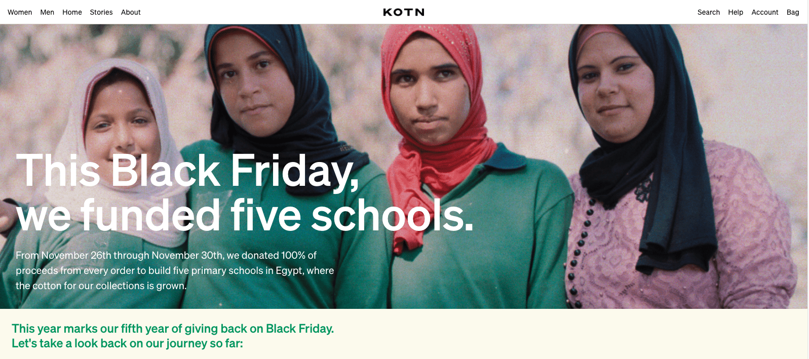 Kotn black friday school funding campaign