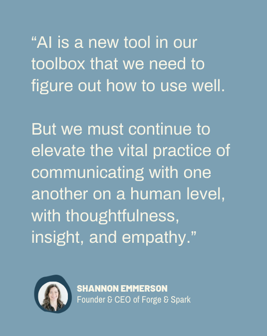 Content marketing in age of AI Shannon Emmerson Forge and Spark Media